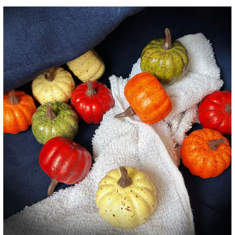 4.5cm Small Pumpkin Decorations Halloween Christmas Home Party Desktop Layout Fruit Vegetable Crafts Photograph Prop artificial fruits and vegetables
