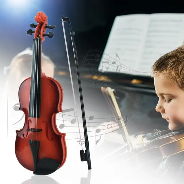 Acoustic Violin Toy Adjustable String Simulation Musical Instrument Practice Children Educational Toy Kid Gifts for Beginner 4