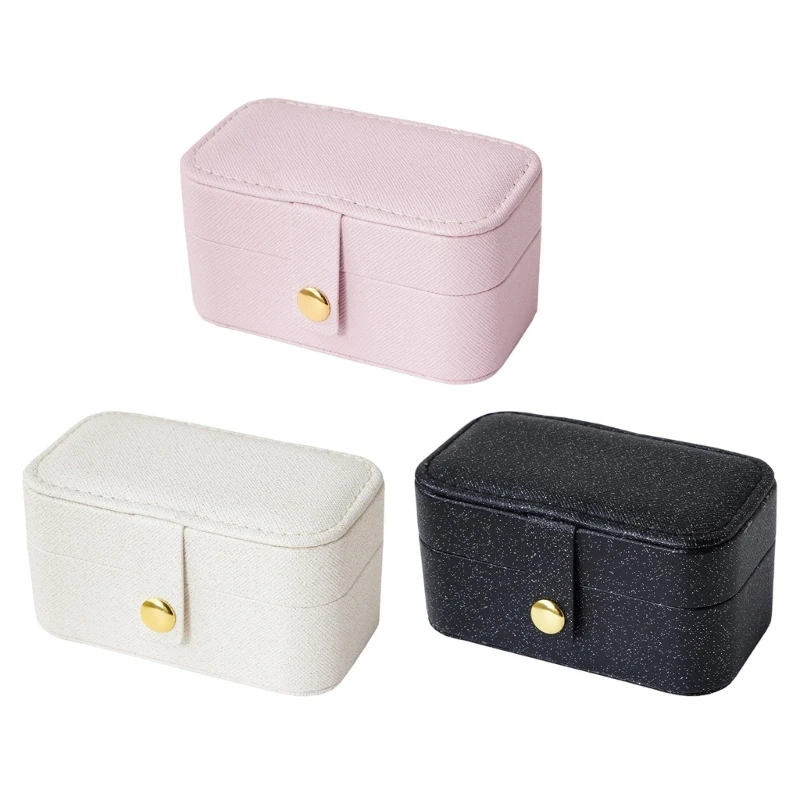 

High-end Jewelry Storage Box Rings Pendant Earring Box Travel Portable PU Box N0HE