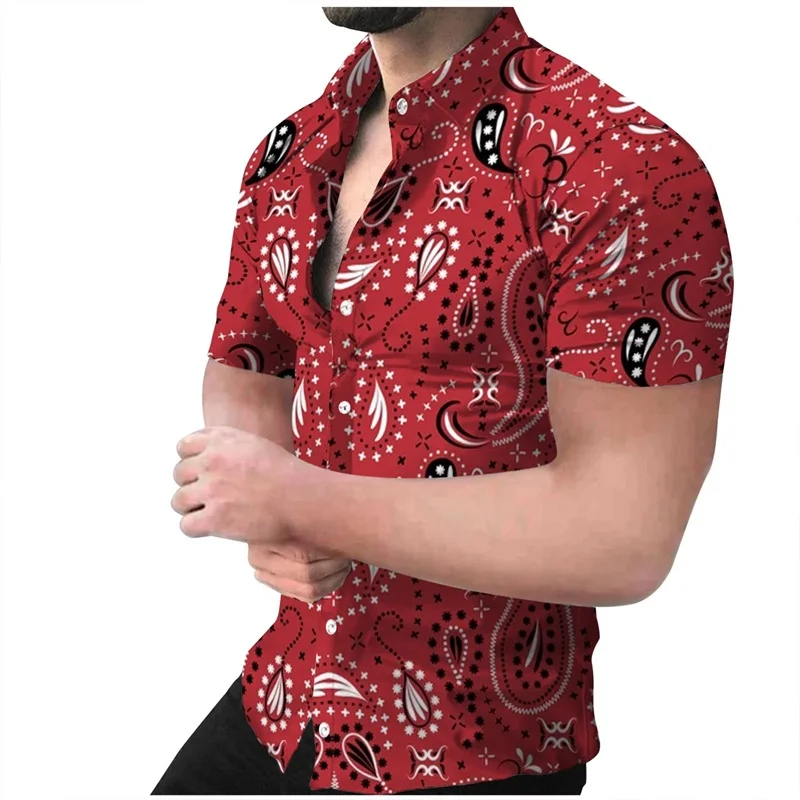 thumbnail image 1 of Camisa de vestir de playa para hombre con estampado 3D, camisa de verano con botones y estampado floral de palmeras, camisa de manga corta, camisas hawaianas informales de corte ajustado para fiestas, 1 of 5
