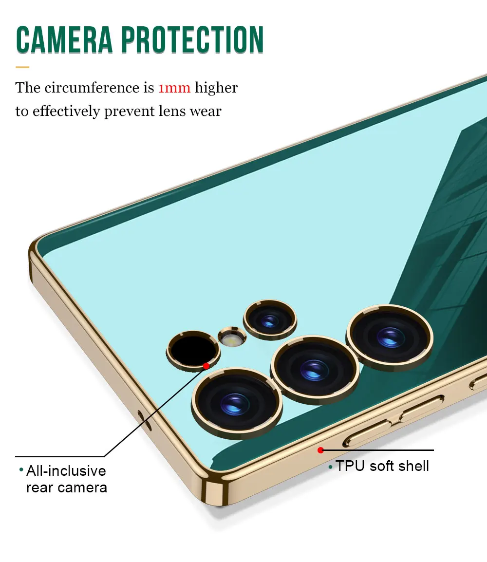 Luxury Plating Soft TPU Case for Samsung Galaxy S25 Ultra Shockproof Camera Prot
