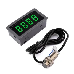 4 - Digit LED Tachometer Gauge with Hall Proximity Sensor (Green)