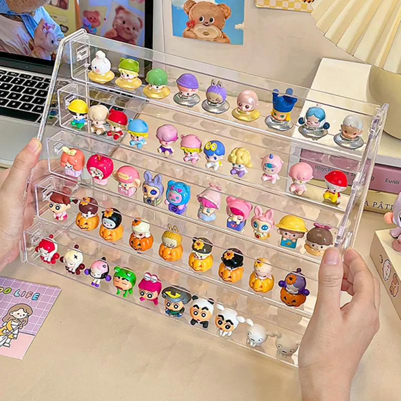 Multilayer Acrylic Display Stand Durable Display Rack For Cupcake Perfume Doll Transparent Trapezoidal Blind Box Storage Shelf 6