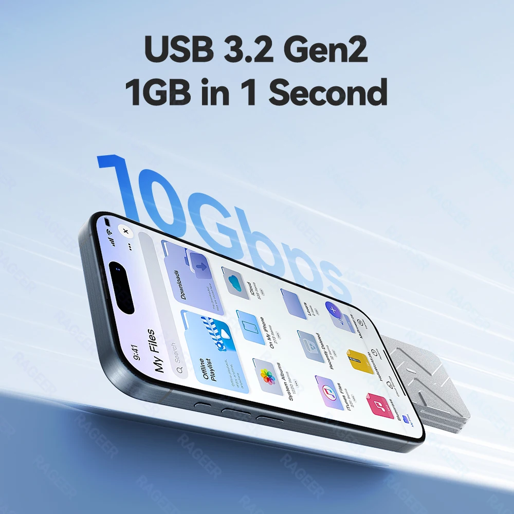 RAGEER 2230 M.2 NVMe SSD 플러그 앤 플레이 인클로저 - USB 3.2 (10Gbps) 알루미늄 케이스 (자석 덮개 포함), Type-C 포트, 9210 칩