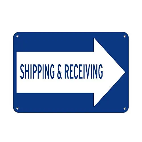 

Vincenicy Metal Sign Great Aluminum Tin Sign Shipping Receiving with Right Arrow
