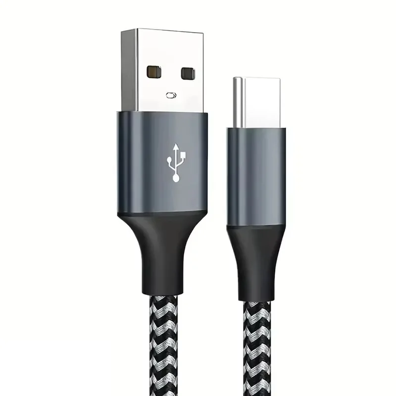 כבל טעינה מהירה מסוג USB-A מסוג C מצופה ניילון 480Mbps תואם ל-iPhone 16 15 iPad MacBook Samsung galaxy S25 S24 S23