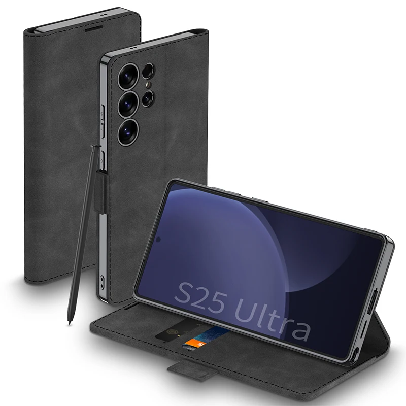Leather Magnetic Phone Case For Samsung Galaxy S25 Ultra