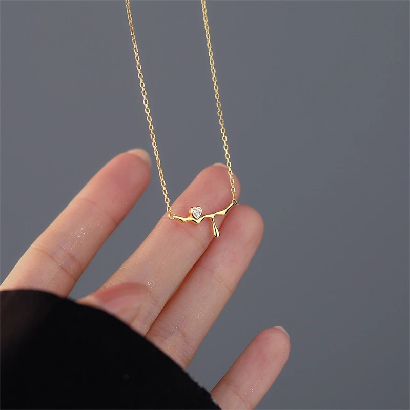 

925 Sterling Silver Korean Sweet Melting Heart Pendant Necklace For Women Girls Fashion Simple Zircon Love Wedding Party Jewelry