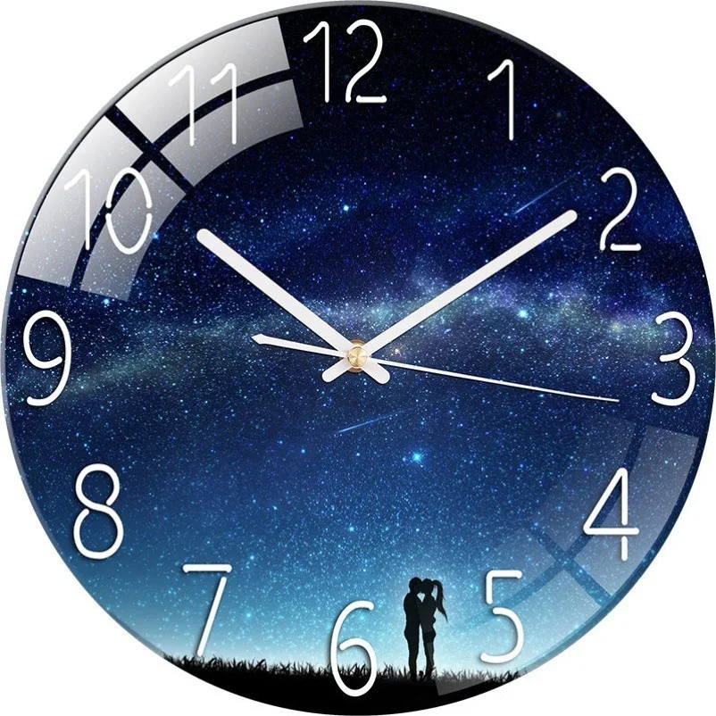 European Style Wall Clocks Living Room Free Perforated Clock Household Silent Bedroom Quartz Clock Digital Modern digital wall clock wall clock digital display clock