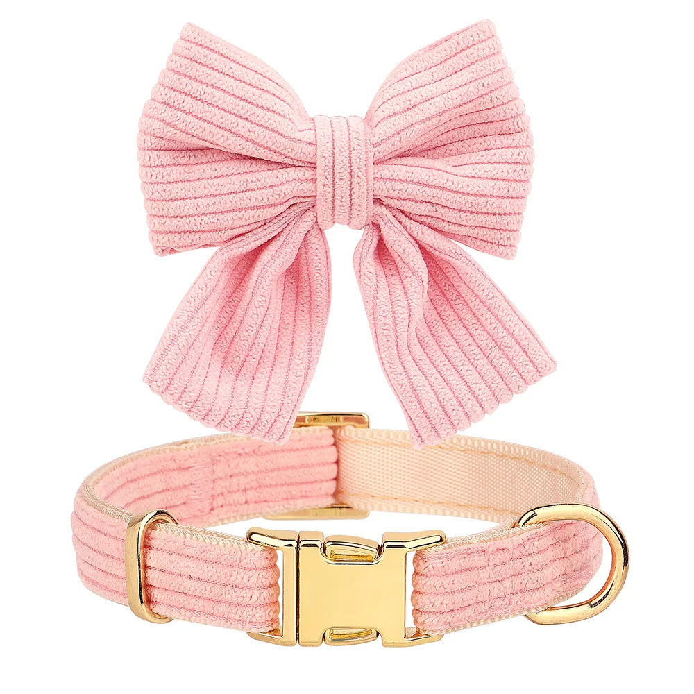 Cute Bowknot Dog Collar Harness Leash Set Soft Harness Vest for Small Medium Dogs Outdoor Walking