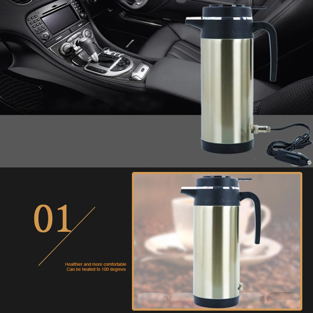 1200ML 휴대용 온수기 차량용 핫케틀 120/240W 12/24V 자동차 트럭용 온수기 자동 차단 기능 빠른 가열 여행 및 가정용