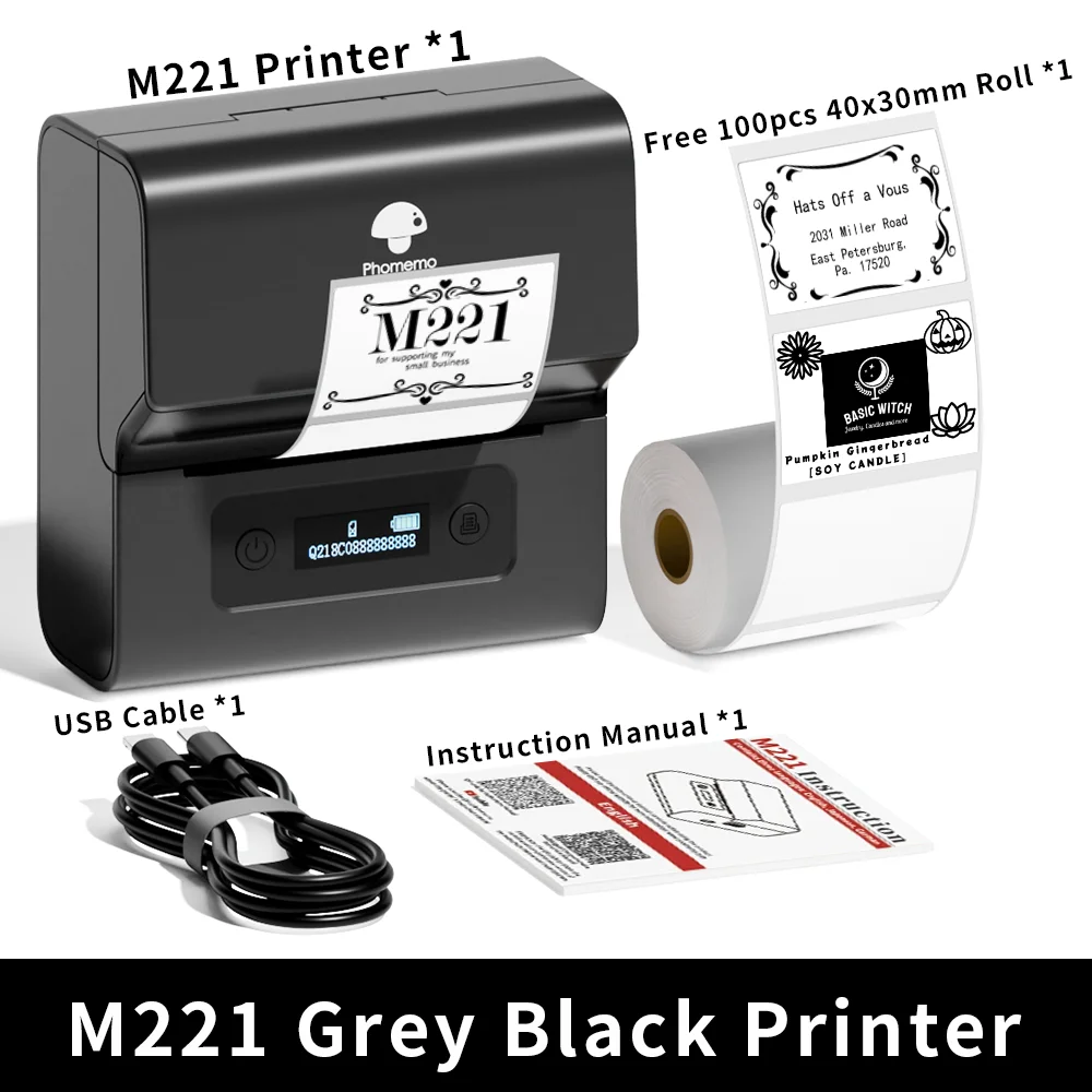 Stampante Etichette Termica Phomemo M221 - 3 Pollici, Bluetooth, Per Ufficio E Casa - Foto 5