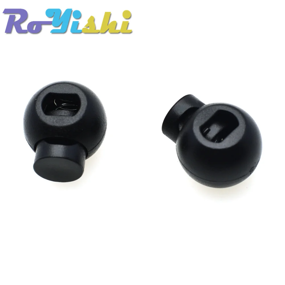 Detachable Stopper Cord Lock Stopper Cord Stopper Cord Lock Cord End Lock 10 Pcs/Pack Cord Lock Round Ball Toggle Stopper Plastic Size:17mm*14.5mm*12mm Toggle Clip Black