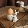 Rabbit Shaped Ceramic Egg Tray, Kitchen Refrigerator Storage Egg Tray, Creative Household Egg Storage Box, Household Items 5