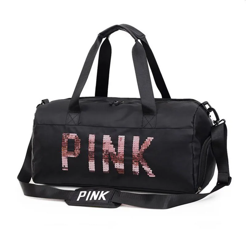 Bolsa de viaje lentejuelas Rosa bolsa de gimnasio para fitness