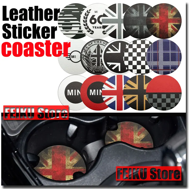 1 Pz Car Cup Cushion Cushion Storage Groove Coaster Auto Leather Tappetino Antiscivolo Per Mini Countryman Cooper F56 F54 F55 F57 F60