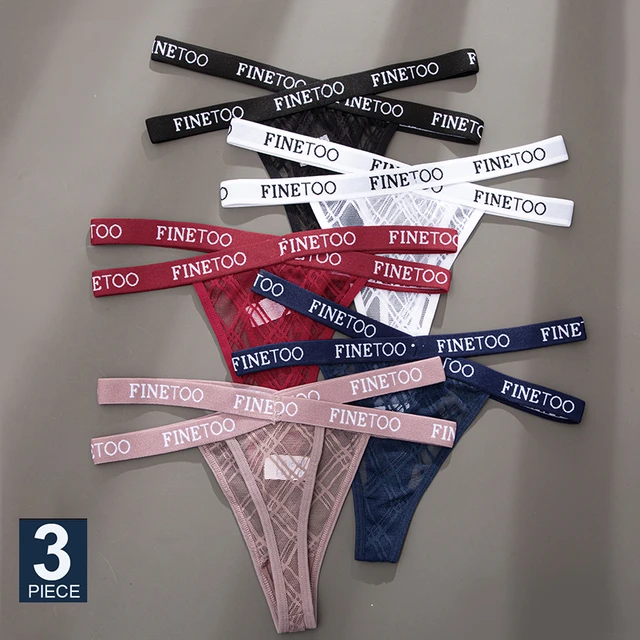 Finetoo 3 Pçs/set Letra Feminina Renda Malha G-string Sexy Cruz Cinta  Calcinha Midi Cintura Underwear Thongs Femme Oco Para Fora Calcinha -  Calcinha - AliExpress