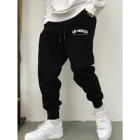 Los Angeles printed men's casual sweatpants, comfortable fall and winter sweatpants, winter casual outdoor jogging pants 1