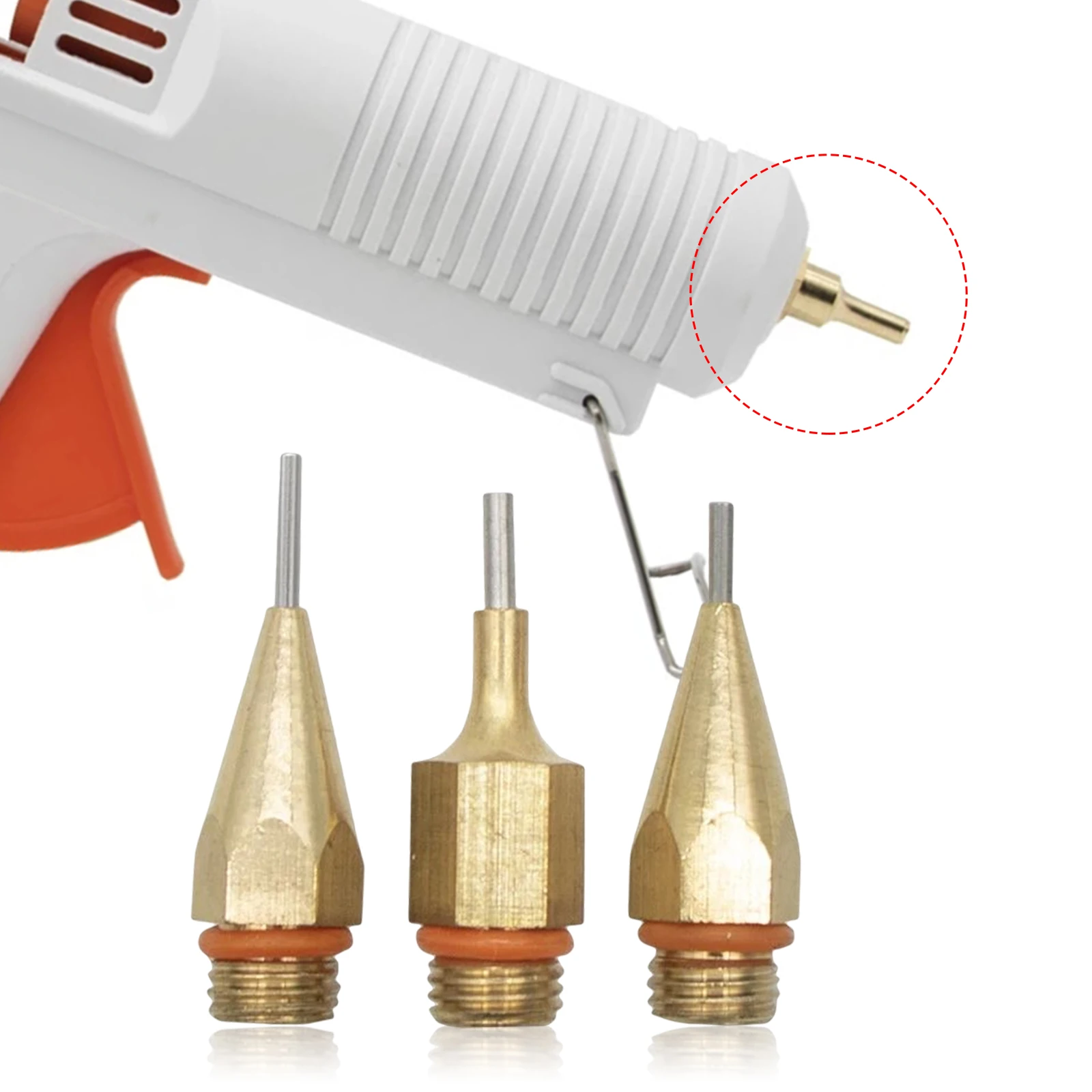 3PCS Heat Melt Glue Gun Nozzles Hot Glue Gun Nozzles Adhesive Tool