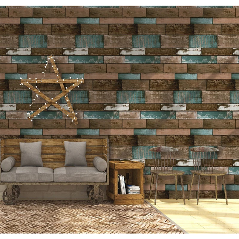 45cm Wallpaper PVC Wall Stickers Self-adhesive Big Roll DIY Waterproof Aged Wood Grain Furniture Home Decoration 5
