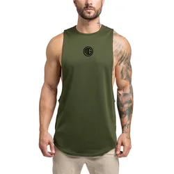 Premium Summer Gym Vests - High - Quality Sleeveless Men's Fitness Tops - XXL (Army green)