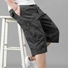 Summer Men's Elastic High Waisted Pockets Camouflage Straight Sweatpants Cargo Loose Vacation Printing Preppy Style Shorts 4