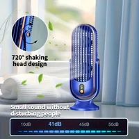 Petit ventilateur à refroidissement par air avec charge USB, 5 vitesses réglables, grande batterie, double moteur, ventilateur de bureau élégant, refroidisseur d'air portable 3