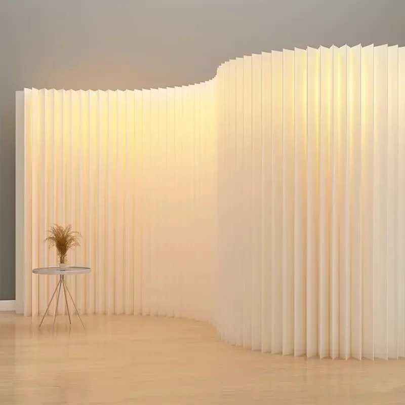 New Luminous Screens & Room Divider Movable Folding Organ Paper Wall Office Porch Partition For Wedding Birthday Event
