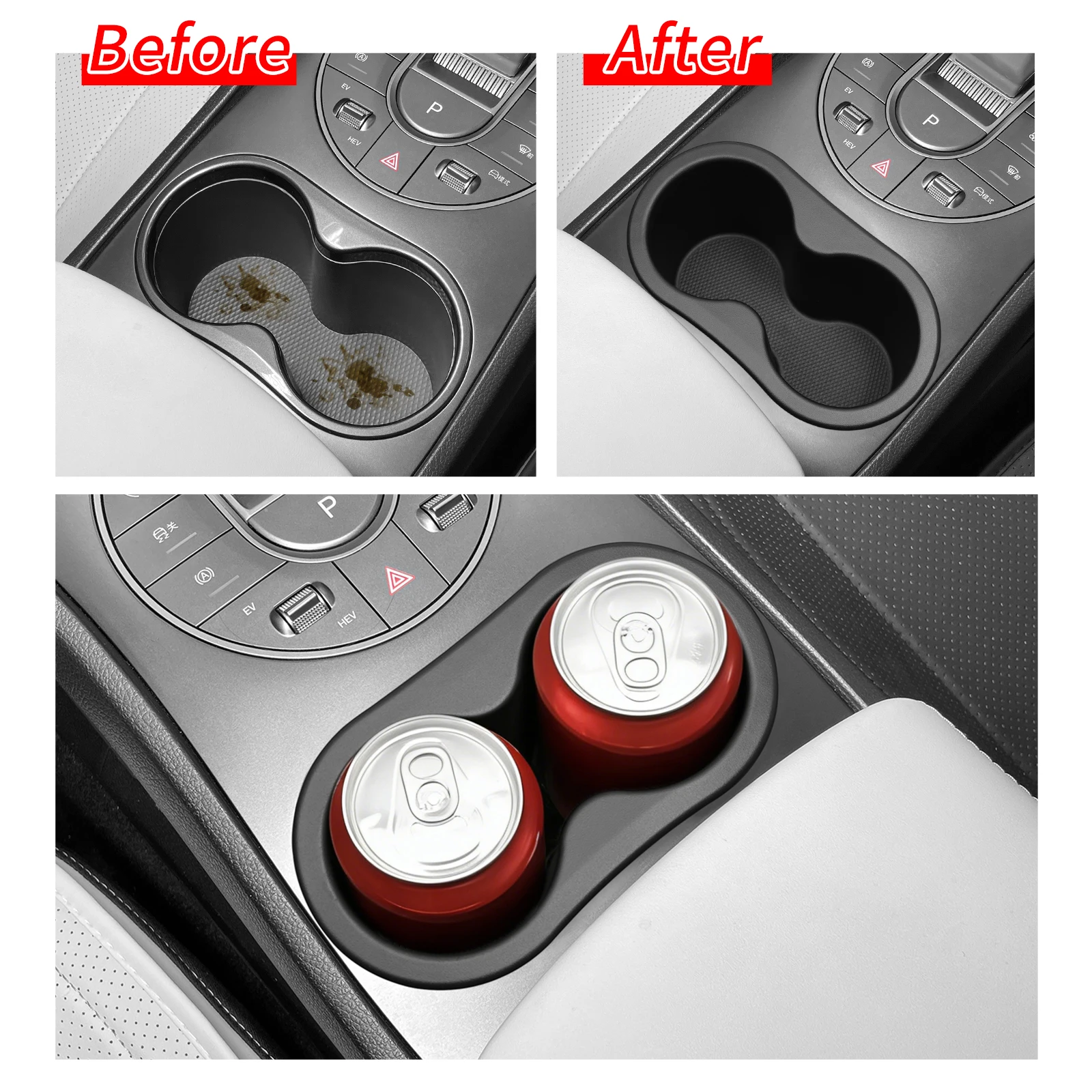 BYD Seal 05 DM-i 2025 센터 콘솔 컵홀더 수납함 차량 내부 음료 액세서리 블랙