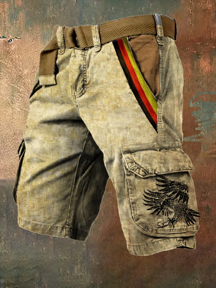 

Летние мужские комбинезоны с винтажным флагом, повседневные шорты, стильные спортивные удобные мужские шорты 3D