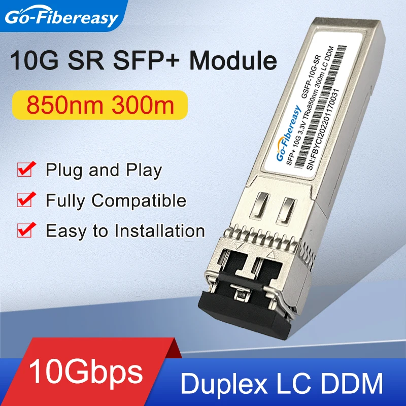 Ricetrasmettitore SFP+ 10GBASE-SR, Cavo LC Multimodale, Compatibile Cisco, Ubiquiti, TP-Link, 2 Pezzi - 3