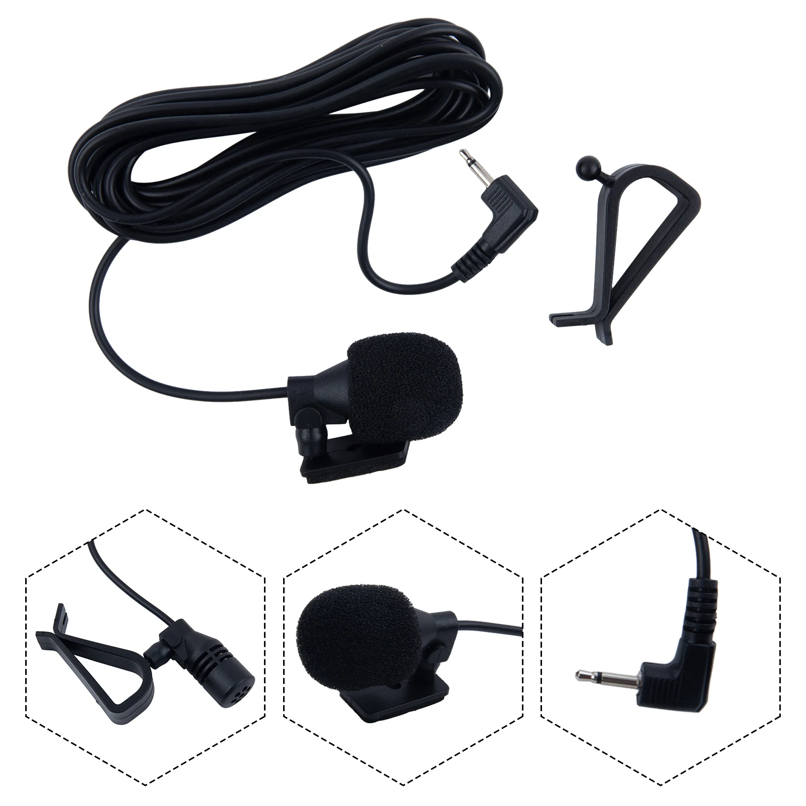 Car Audio Microphone 3 Meters 2.5mm Professionals Wired External Microphone Car Pioneer Stereos Radio Receiver Mini Microfono