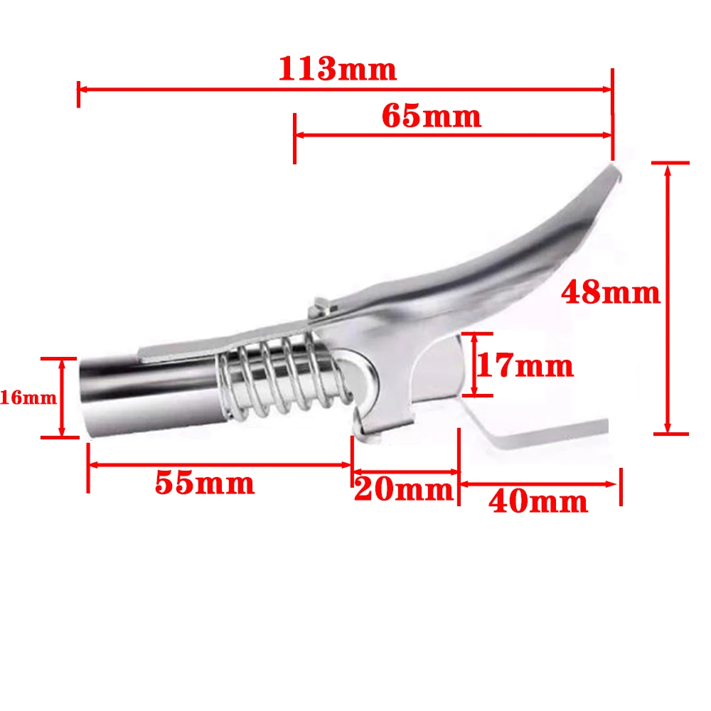 Grease Gun Coupler Zerk Fitting 10000 PSI Grease Coupler Quick Lock Hose with All Guns 1/8" for SAE & Metric Zerk Fitting