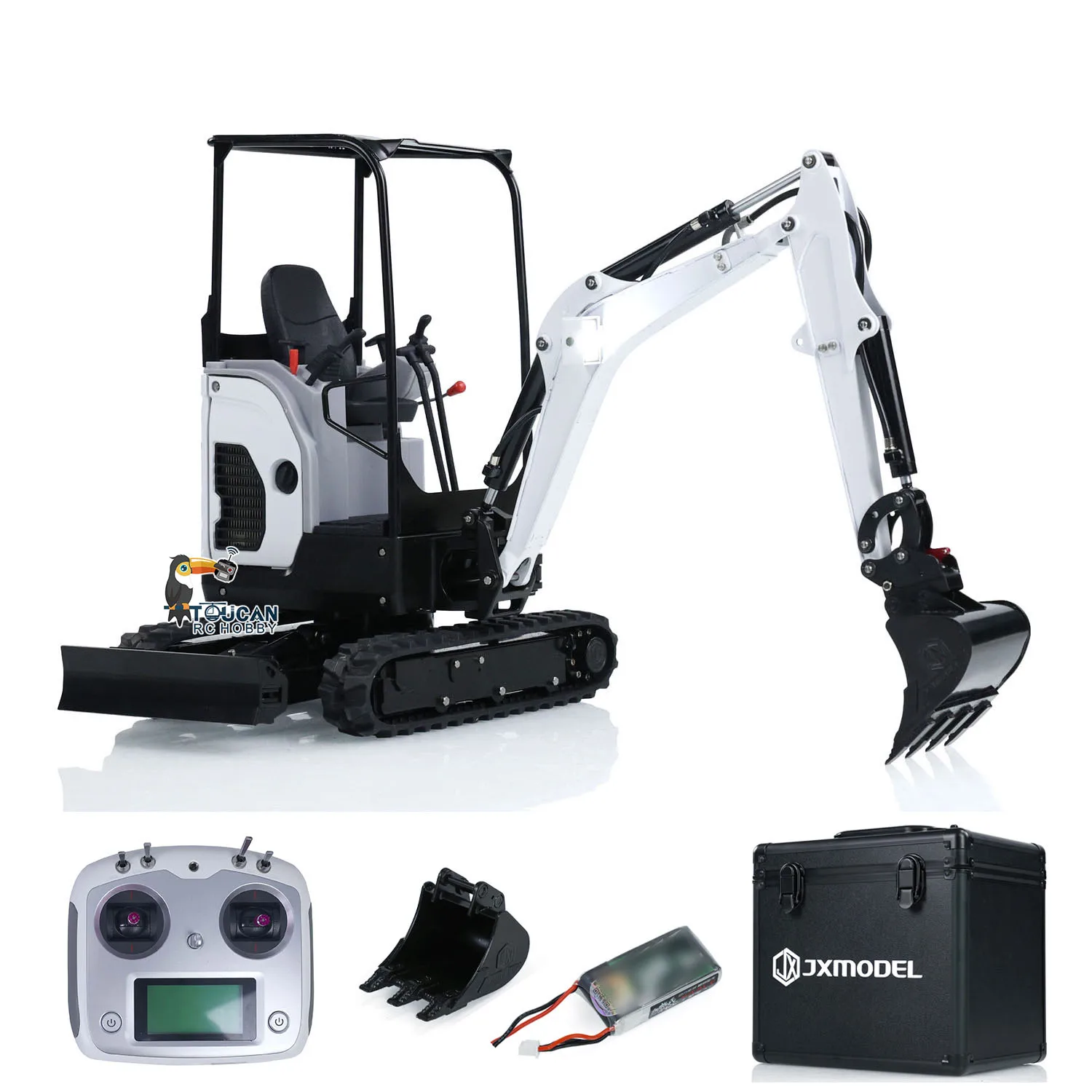 New JXMODEL 1/14 JX-E20 RTR RC Excavator Hydraulic Mini Machinery Model Radio Control Tracked Digger Car Truck Model Toy for Boy 2