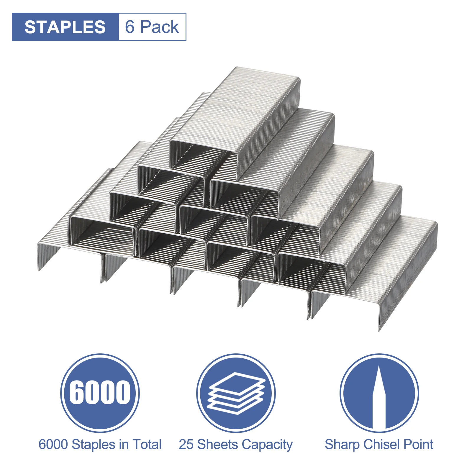 10Pcs Manual Staplers with 6000Pcs Staples Standard Desktop Stapler Binding Tools Stationery Office Accessories School Supplies