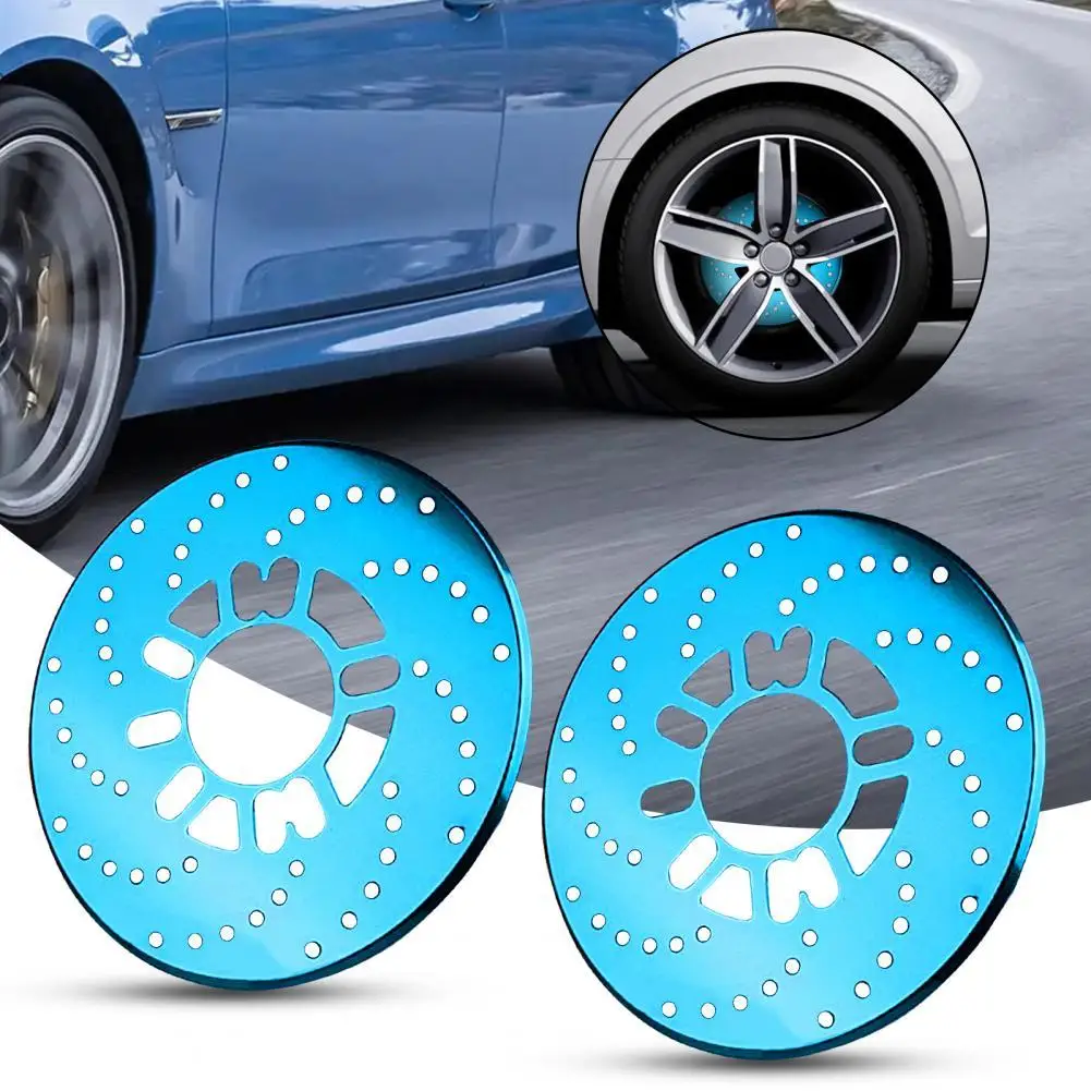 Car Brake Caliper Covers 2Pcs Disc Brake Rotor Hollow-out Decorative Bright-colored Brake Cover Exterior Accessories