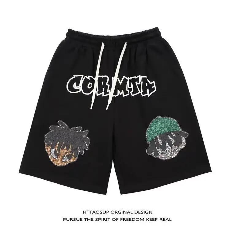 

Style American fashion brand wearing cartoon print shorts men's ins versatile slim large size straight casual five-point pants