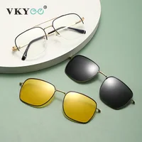 VKYEE Polarized Night Vision Dual Purpose Magnetic Clip-On Reading Glasses for Men and Women Customizable Prescription 9008