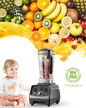 BioloMix 3HP 2200W Heavy Duty Commercial Grade Timer Blender Mixer Juicer Fruit Food Processor Ice Smoothies BPA Free 2L Jar 4