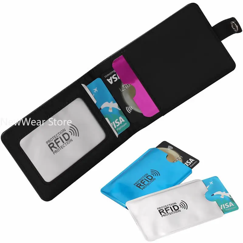 1pcs Anti-Scan Card Sleeve Credit NFC RFID Card Protector Anti-magnetic Aluminum Foil Portable Bank Holder