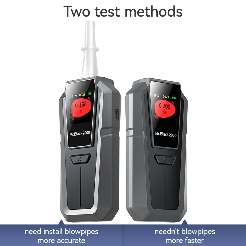 Alcohol Tester Breath Alcohol Tester ZBK Portable Mouthpiece Police Digital Display Breath Analyzer Alcohol Tester Breathalyzer For Personal Black Cat 2 OE M