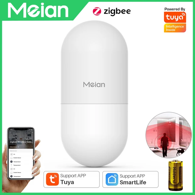 Meian Tuya Zigbee Human Motion Sensor Smart Home PIR Motion Sensor Detector Alarm Security Smart Life Works With ZigBee Gateway 1