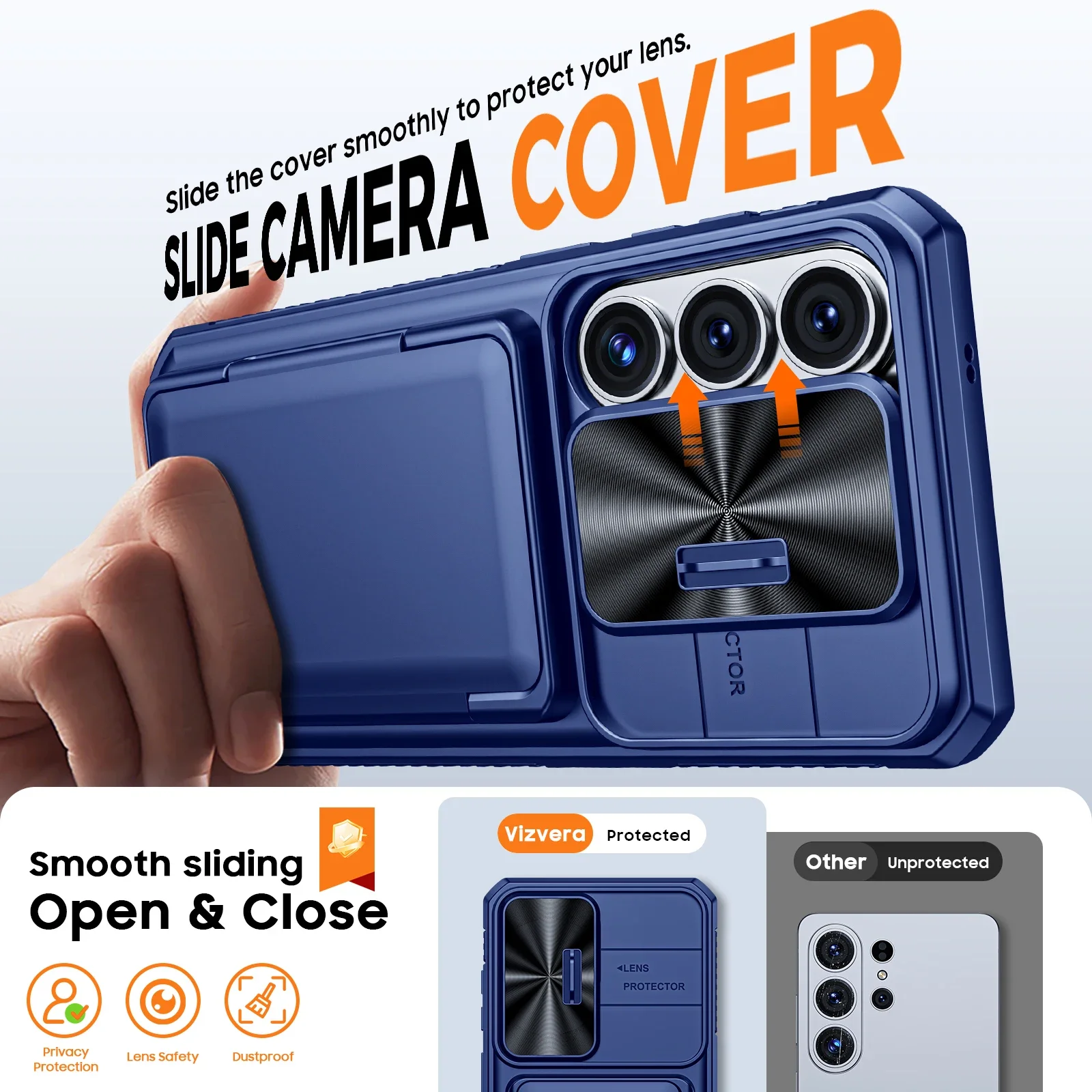 Premium Wallet Case - Full Body Protective with Card Holder, Camera Cover, & Kickstand, Blue