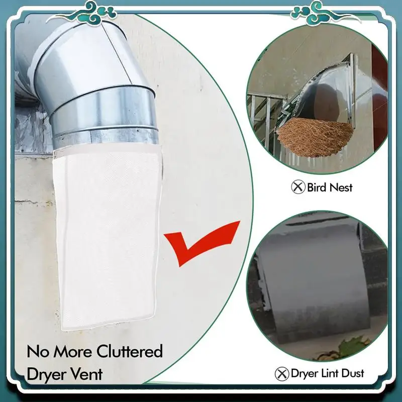 4Pack Dryer Vent Lint Bags Dryer Lint Catcher For Outdoor Vents Capturing And Dust White