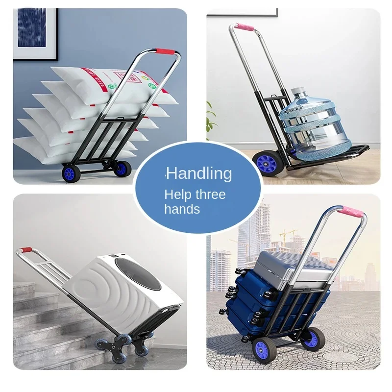 Folding Handling Trolley Retractable Shopping Luggage Cart Portable Home Pull Cargo Trolley Magic Household Trailer