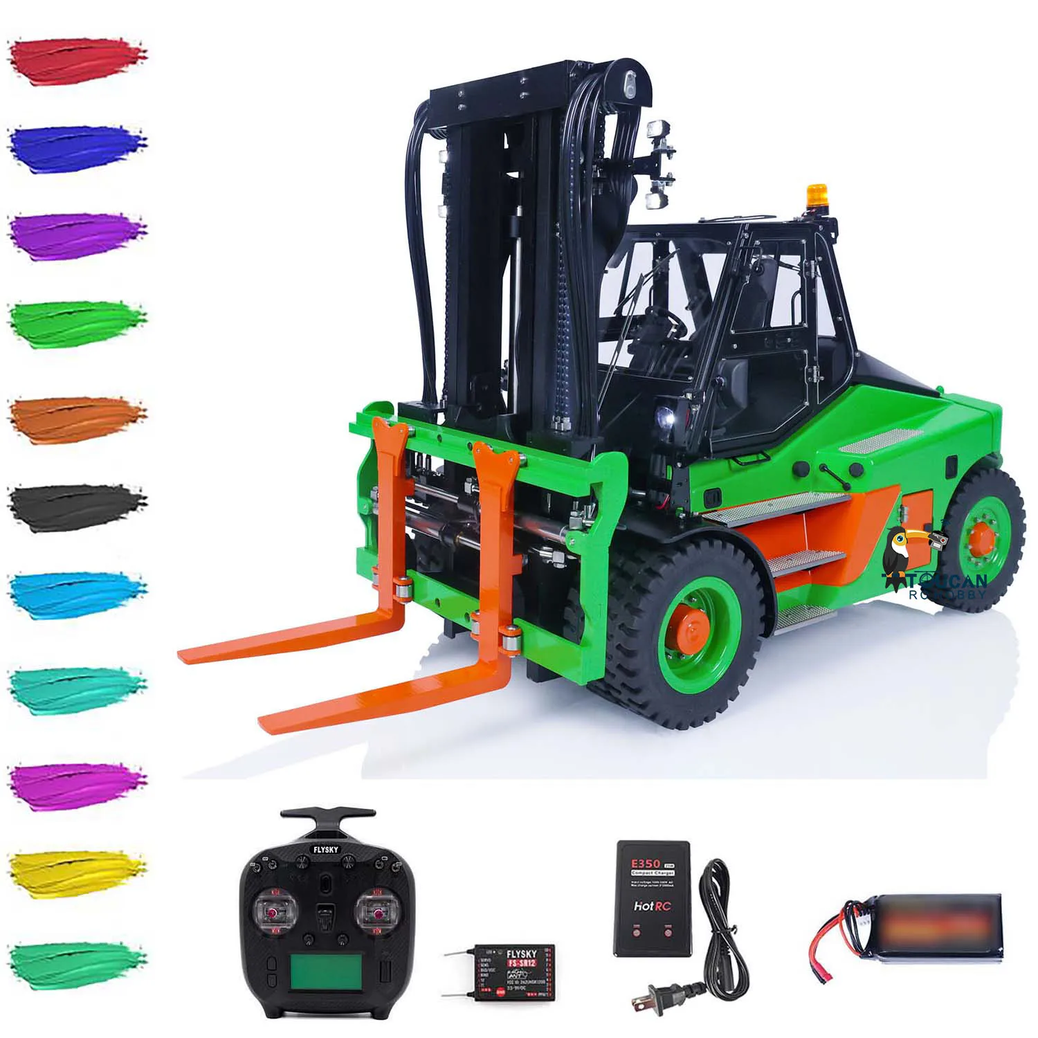 1:14 LESU Aoue-LD160S RC Hydraulic Fork Lift Metal RTR TOUCAN Painted Finished Remote Control Light Sound Trucks THZH1566 3