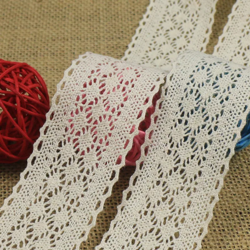 Cotton Lace Ribbon 5-6cm Wide DIY Handmade LACE TRIMS Garment Accessories 5Yards lace ribbon cotton ribbon lace garment accessories lace sewing supplies lace accessories lace sewing accessories clothing accessories clothing craft accessories