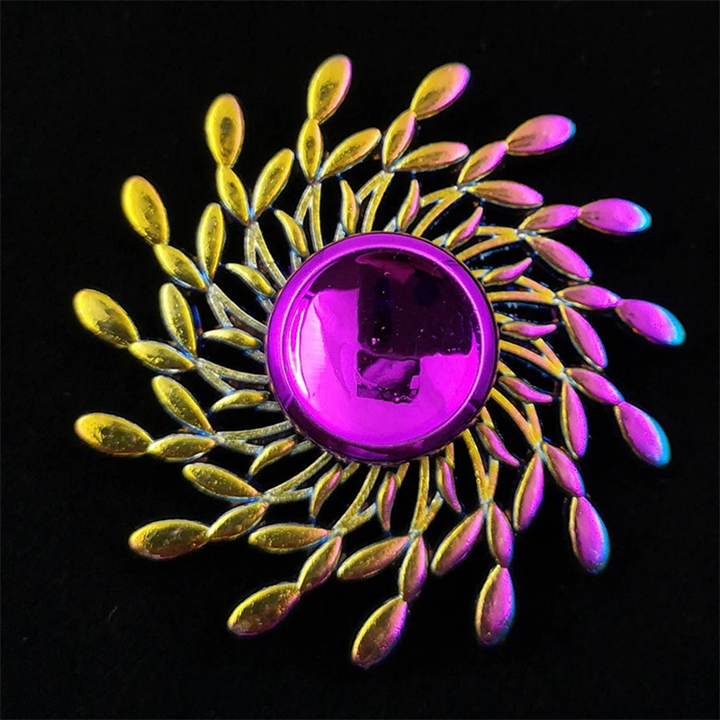 2022 New Dazzle Colorful Fidget Spinner Zinc Alloy Finger Spinner Metal Decompression Toy Exercise Finger Degree of Flexibility