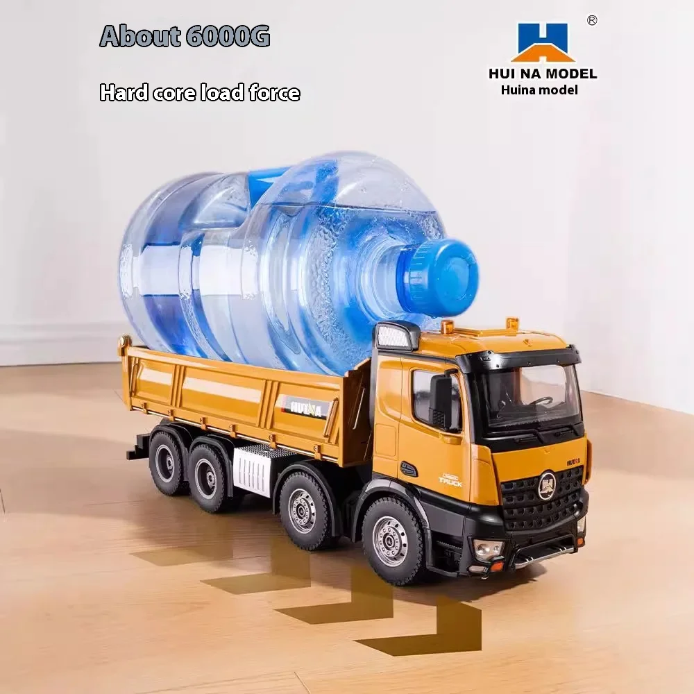 Huina 536 Remote Control Truck 12-Channel Rc Truck Alloy Full Proportion With Light 8 Wheel Heavy Engineering Self-Unloading Toy 4