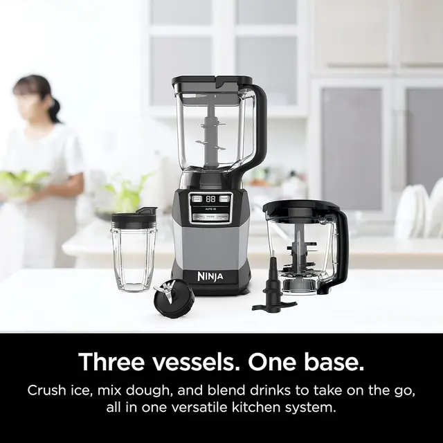 Blender, Compact Kitchen System, 1200W, 3 Functions For Smoothies, Dough &Drinks With Auto-Iq, 72-Oz.* Blender Pitcher, 40-Oz. 2